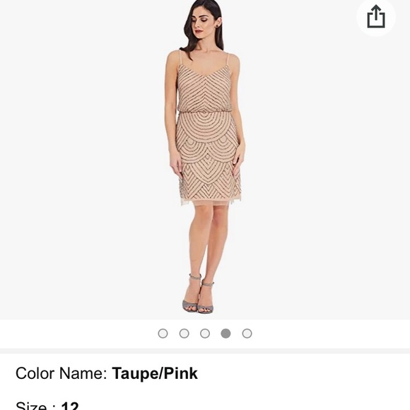 Adrianna papell beaded v neck dress size 6 - Picture 10 of 11